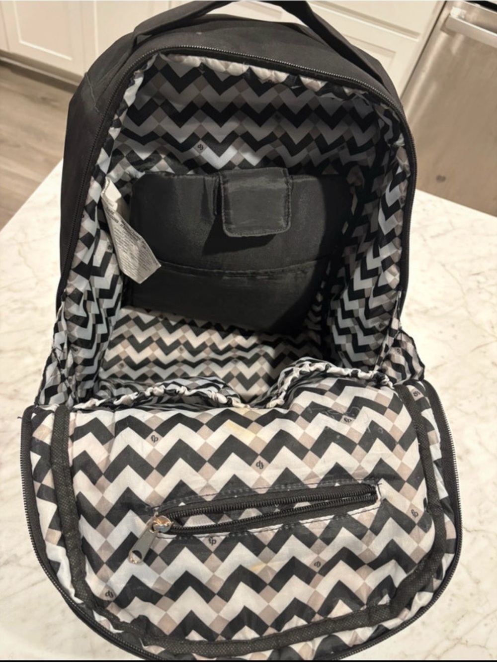 Fisher-Price Black Diaper Bag Backpack with Insulated Pouch and Changing Pad - Picture 3 of 7